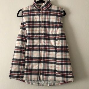 Plaid puff vest